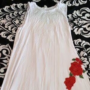 T shirt dress with roses
